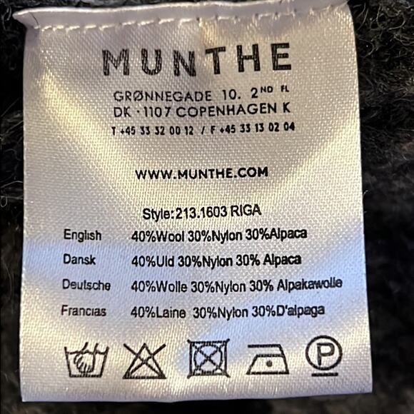 MUNTHE Riga Knit Long Loose Wool Ribbed Long Cardigan Size 10 NWT - Picture 10 of 11